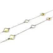 Sophie model Fiori open klavers collier in zilver parelmoer klavers