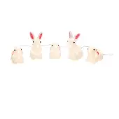Konstsmide Verlichte paasversiering voor binnen en buiten - 5 konijnen - 40 LEDs - Warm wit - Dimbaar - 15 cm hoog