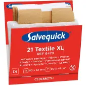 Salvequick navulling 6470 – 21 textiel pleisters XL