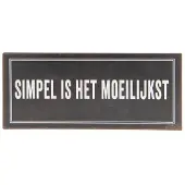 Clayre & Eef TEKSTBORD | 30*13 CM | BRUIN | METAAL | | 6Y3254