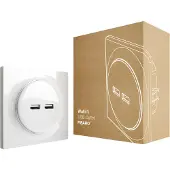 Fibaro Walli N USB Outlet | Dubbele USB aansluiting | Wit