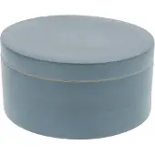 Compactor opbergdoos Julie 16 x 8,5 cm bamboe petrolblauw