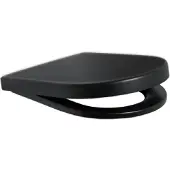 Plieger Nola/Kansas Toiletbril - D-Vorm WC Bril - Duroplast - Mat Zwart - Met Deksel - Softclose - RVS bevestiging