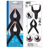Pro+ 12x kunststof lijmklemmen / marktklemmen - 16 cm - veerklemmen /
