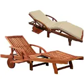 Deuba Ligbed Tami Sun Acaciahout 196x55x5cm incl kussen