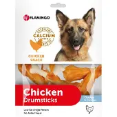 Flamingo Snack "Hapki" Calcium Drumstick met Kip – 400 g – Smakelijke Kauwsnack voor Honden