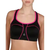 Pure Lime - Padded Sportbeha - sport bh - hardlopen - tennis - grote maten - Zwart/Roze - maat 85E