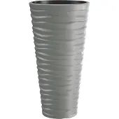 Prosperplast Bloempot Buiten Hoog Rond Sand Slim 30cm STEENGRIJS Prosperplast