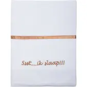 Briljant Baby laken Ssst... Ik Slaap 75x100 cm katoen wit/bruin
