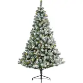 Everlands Imperial Pine kunstkerstboom 210xø137cm | wit/met sneeuw met 380 LED lampjes