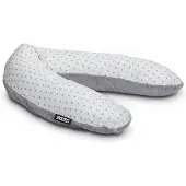 Snoozzz voedingskussen L - Teddy grijs mini ster -185 cm Dames