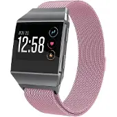 Shop4 - Fitbit Ionic Bandje - Metaal Roze