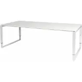 Schaffenburg Vergadertafel - Verstelbaar - 220x100 grijs - wit frame