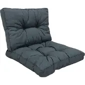 Madison - Loungekussen - Tuinkussen - Zitkussen - Rugkussen - 2-delig - 60cm x 60cm - Florance Rib Grijs