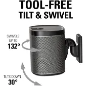 Sanus Muurbeugel set verstelbaar voor Sonos ONE, ONE SL & Play:1&3 - Zwart