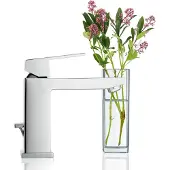 GROHE Eurocube Wastafelkraan - Medium uitloop - Met trekwaste - Chroom - Waterbesparend