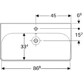 Geberit Smyle Square - Wastafel 90x48 cm, met overloop, kraangat, wit 500.251.01.1
