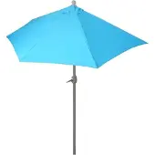 Mendler Halve parasol muurparason balkon parasol Türkis met voet 300 cm