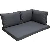 Madison - Loungekussen - Tuinkussen - Palletkussen - Rugkussen - Outdoor - 4-delig - 120 x 80cm - Panama Grijs