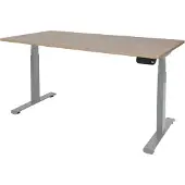 Schaffenburg Dextro Plus zit-sta bureau aluminium onderstel licht kersen blad 180 x 90 cm