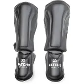 Matchu Sports Scheenbeschermers kickboksen L - L - 2 Stuks - Zwart - 54cm - Stevig foam en kunstleer