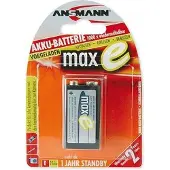 Ansmann 9V maxE Batterij - 1 stuk - 200 mAh