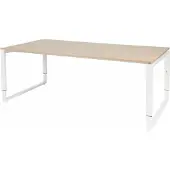 Schaffenburg Vergadertafel - Verstelbaar - 200x100 Havana Kersen - wit frame