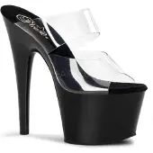 Pleaser EU 35 = US 5 | ADORE-702 | 7 Heel, 2 3/4 PF Slide, Two-Band Clear Straps