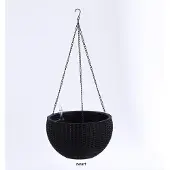 Brulo hangende plantenbak met reservoir en water-indicator_zwart