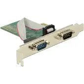 DeLOCK seriële RS232 PCI-Express kaart met 2 9-pins SUB-D poorten en Low Profile brackets