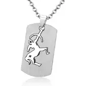 Montebello Ketting Boogschutter - Unisex - 316L Staal - Horoscoop - Dogtag - 50 x 22 mm - 50 cm