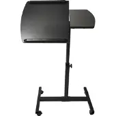 Vdd Laptoptafel laptopstandaard - bijzettafel bedtafel - verrijdbaar wieltjes - hoogte verstelbaar - zwart