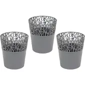 Prosperplast Bloempot Binnen Rond City 14cm GRAPHITE / 3 STUKS ! /