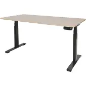 Schaffenburg Dextro Plus Zit-sta-bureau Rechthoekig Eiken T-Voet 1.800 (B) x 800 (D) x 645 (H) mm Melamine