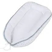 Babybay Babymat Wit Sterrenmix zand/azuurblauw