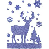 Peha Raamsticker Rendier Glitter 29,5 X 40 Cm Zilver