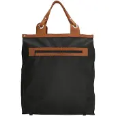 Run Away Stevige Boodschappentas met Leren Handvatten Zwart