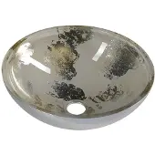 Sapho Murano glazen waskom 40x14 zilver/beige