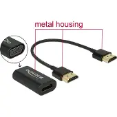 DeLOCK Premium HDMI naar VGA adapter met losse kabel / zwart - 0,15 meter
