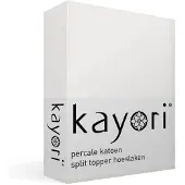 Kayori Split Topper Hoeslaken Shizu Offwhite (Percal)-200 x 200 cm