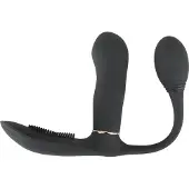 GoGasm Pussy &amp; Ass - Oplaadbare, draadloze 3-voudige vibrator (zwart)
