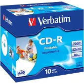Verbatim 43325 CD-R 80 disc 700 MB 10 stuk(s) Jewelcase Bedrukbaar