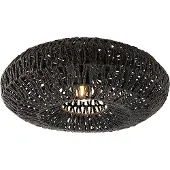 QAZQA Retro plafondlamp zwart touw 50cm - Lina