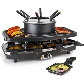 Klarstein Entrecote raclette grill natuursteen fondue 1100W 8 personen