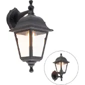 QAZQA Klassieke buiten wandlamp zwart verstelbaar IP44 - Capital