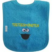 Funnies Blauwe (turquoise) slab met "Toetjesmonster" - blauw, blauwe, monstertje, toetjes, toetje, dessert, kraamcadeautje, cadeautje