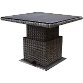AVH-Collectie Miami lounge-diningtafel 90x90xH47-71 cm in hoogte verstelbaar grijs