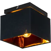 QAZQA Moderne plafondlamp zwart met goud - VT