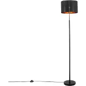 QAZQA Smart vloerlamp zwart met goud rond incl. Wifi. A60 - VT