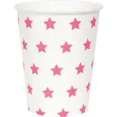My Little Day Papieren bekers - Wit met roze sterren